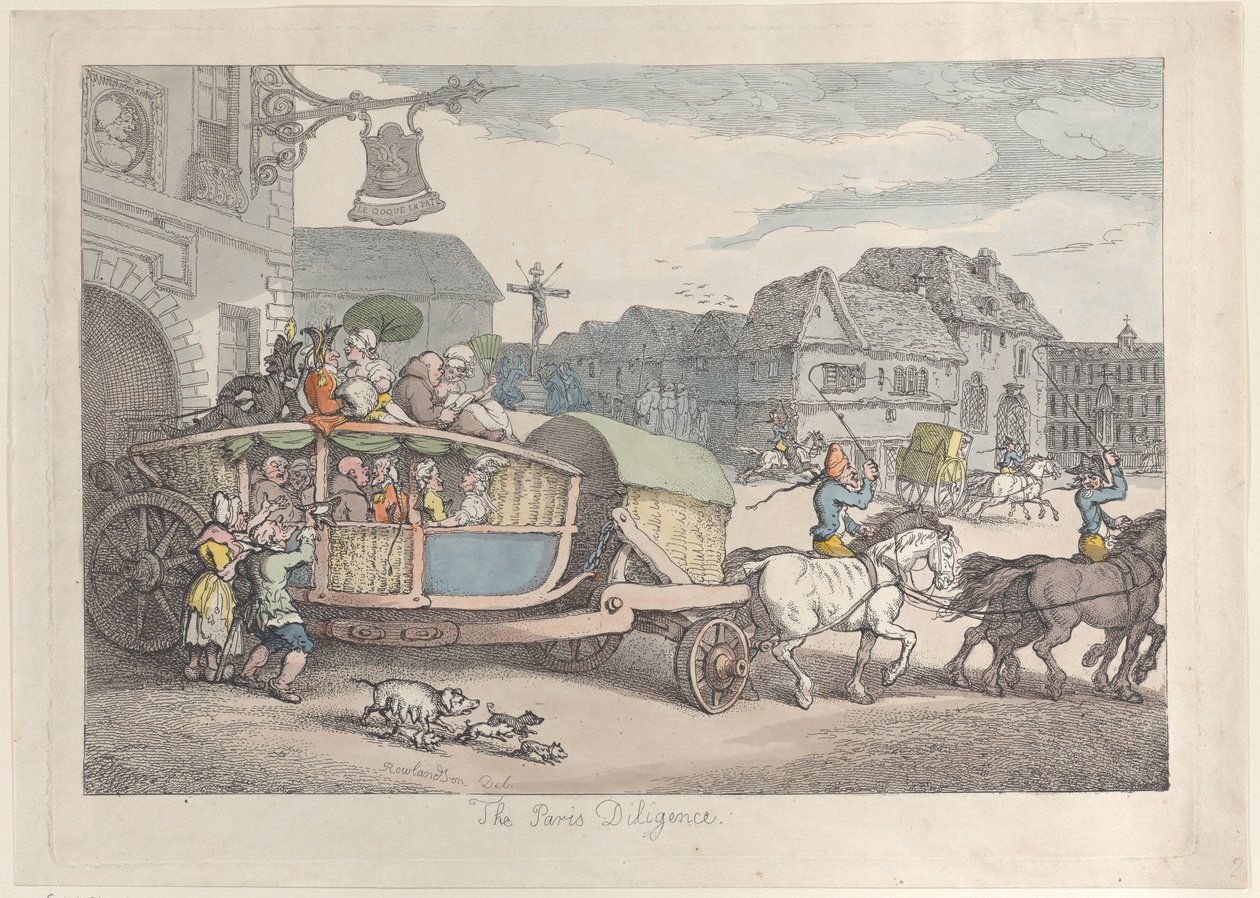 Paris Diligence, ca. 1810., ca. 1810. av Thomas Rowlandson