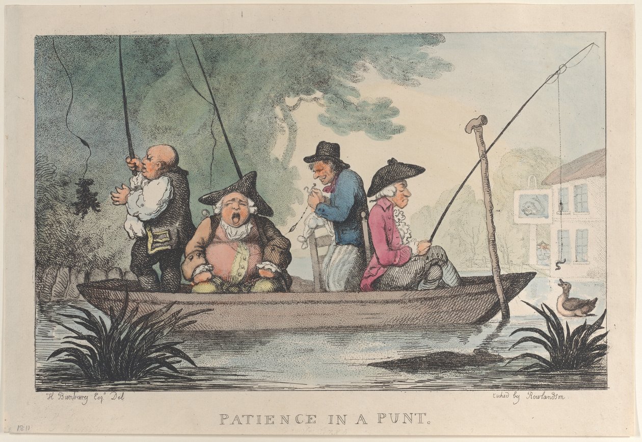 Patience in a Punt, 1811., 1811. av Thomas Rowlandson