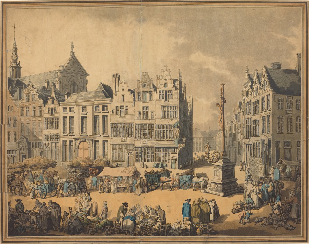 Place de Meir i Antwerpen av Thomas Rowlandson