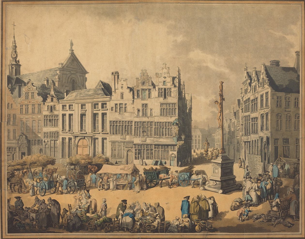 Place de Meir i Antwerpen, 1797. av Thomas Rowlandson