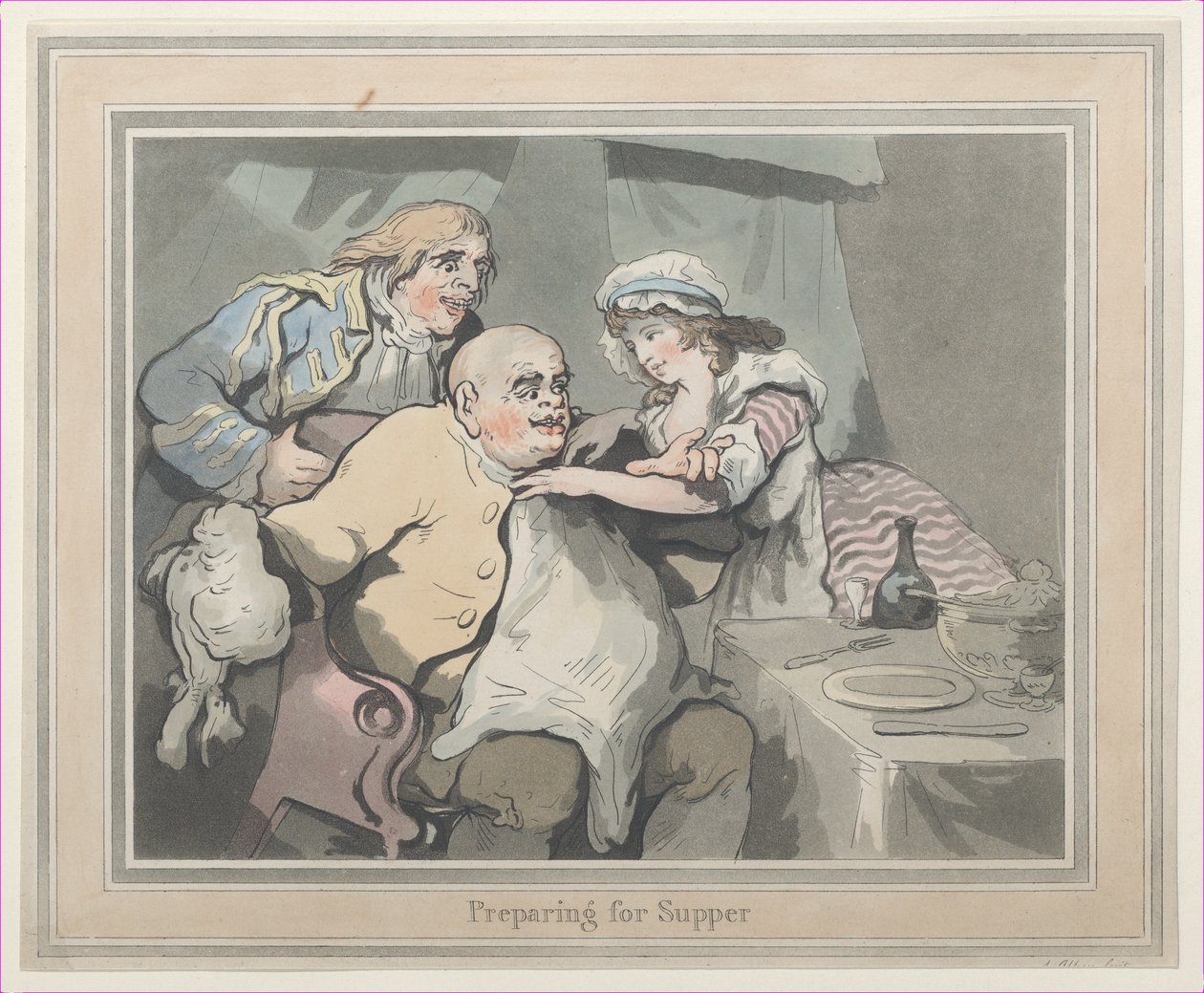 Forberedelse til kveldsmat, 1790., 1790. av Thomas Rowlandson