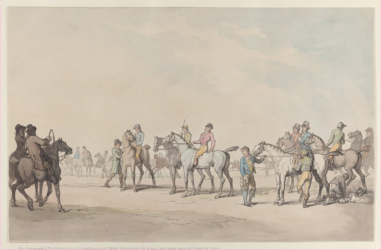 Forberedelse til løpet, 1804., 1804. av Thomas Rowlandson