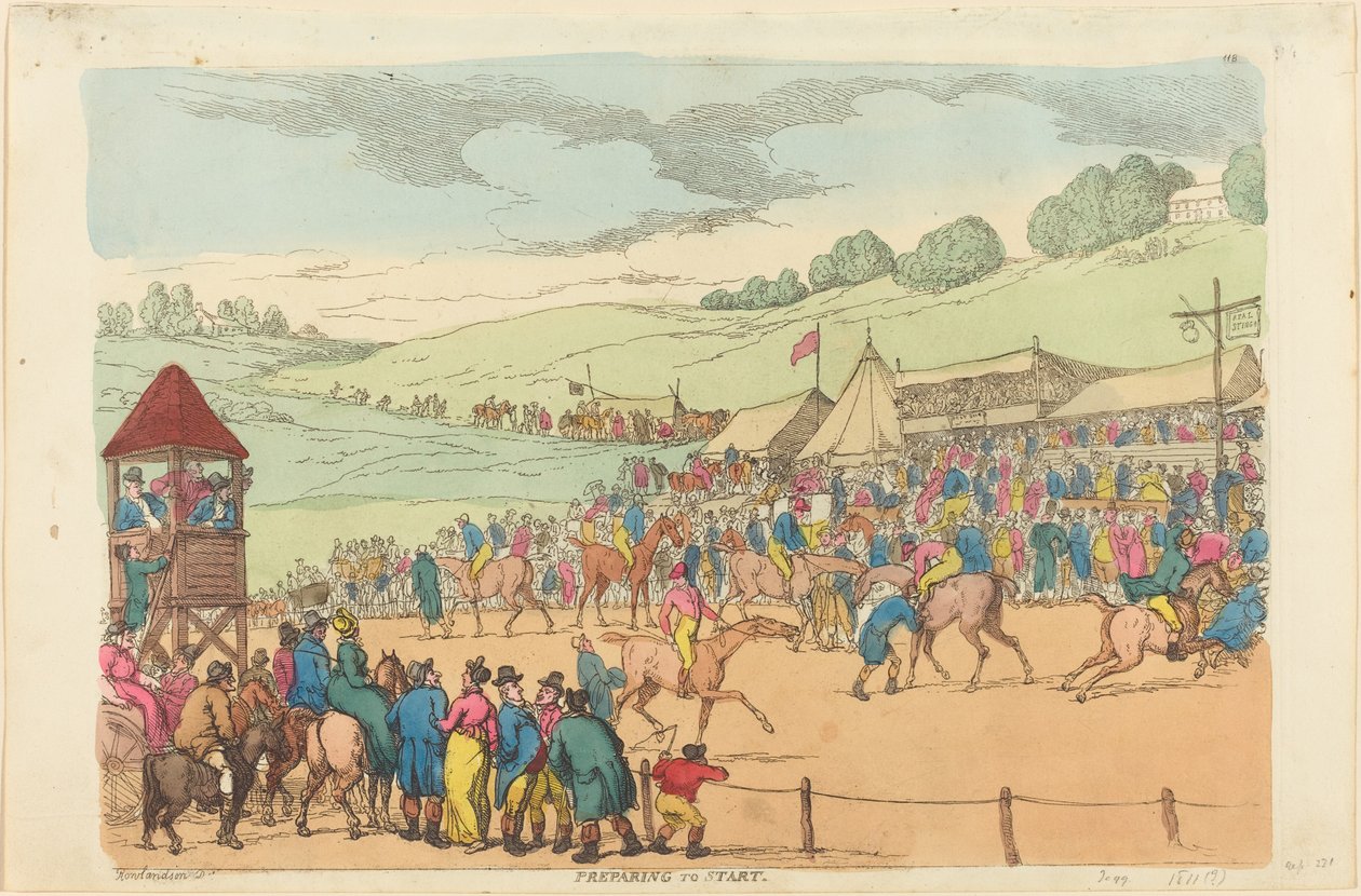 Forbereder til start av Thomas Rowlandson