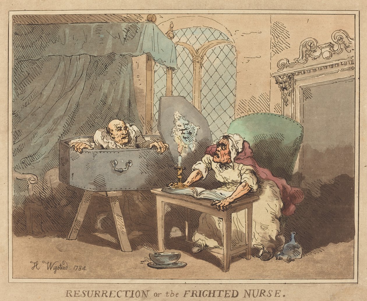 Oppstandelse, eller The Frighted Nurse av Thomas Rowlandson