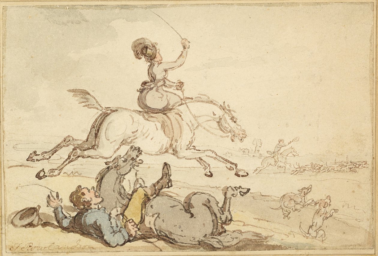 Rytter kastet på en jakt av Thomas Rowlandson