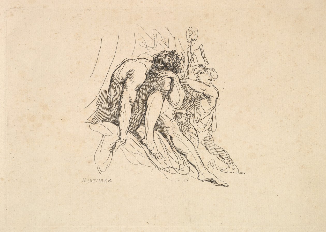 Elveguden med barn, 1784-88. av Thomas Rowlandson