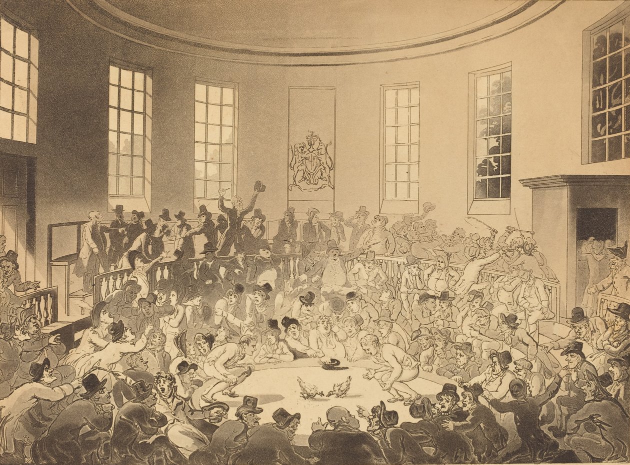 Royal Cock Pit, utgitt 1808. av Thomas Rowlandson