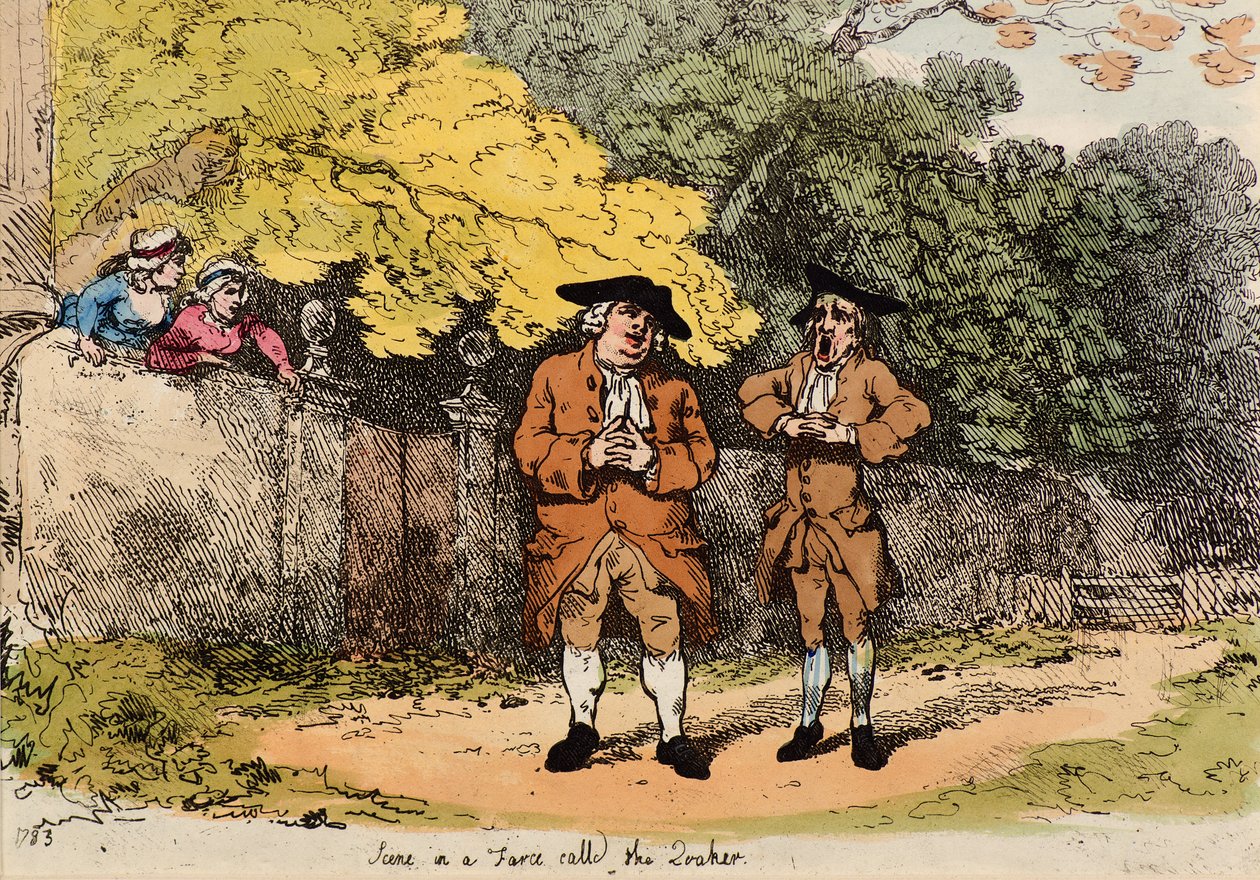 Scene i en farse kalt Quaker av Thomas Rowlandson