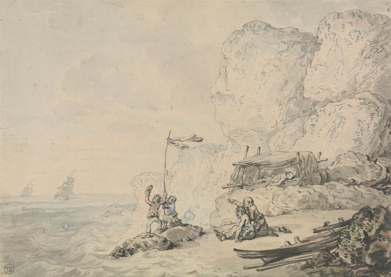 Skipbrudne sjømenn av Thomas Rowlandson