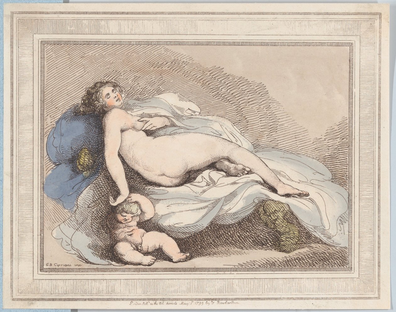 Sovende Venus og kjærlighet, 1799., 1799. av Thomas Rowlandson