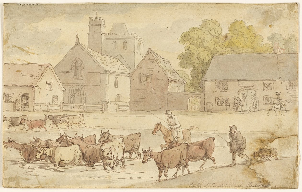 Stanley St. Leonard Church, Gloucestershire av Thomas Rowlandson