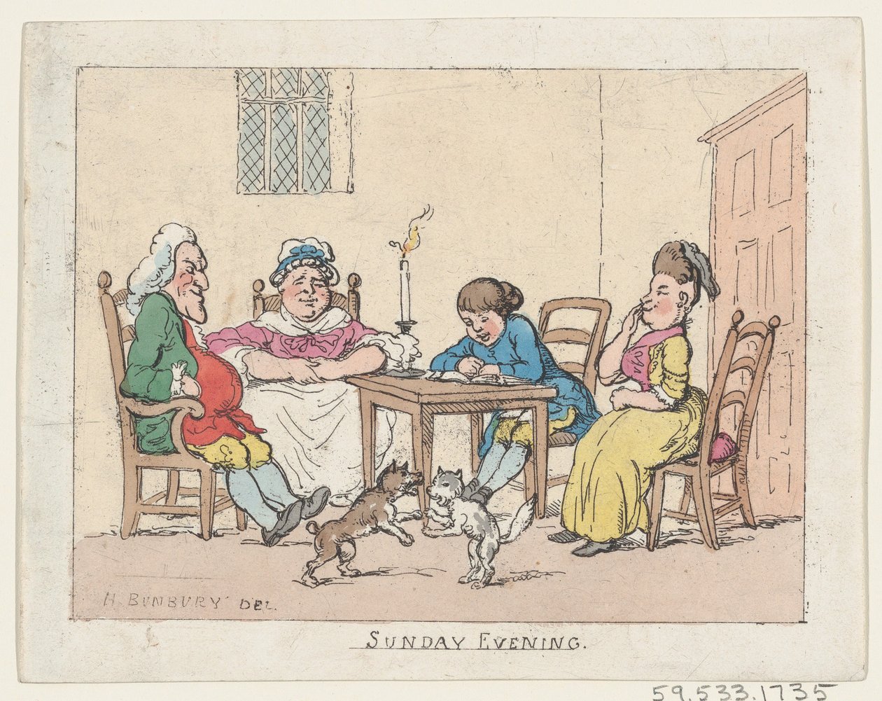 Søndag kveld, 1770-1780., 1770-1780. av Thomas Rowlandson