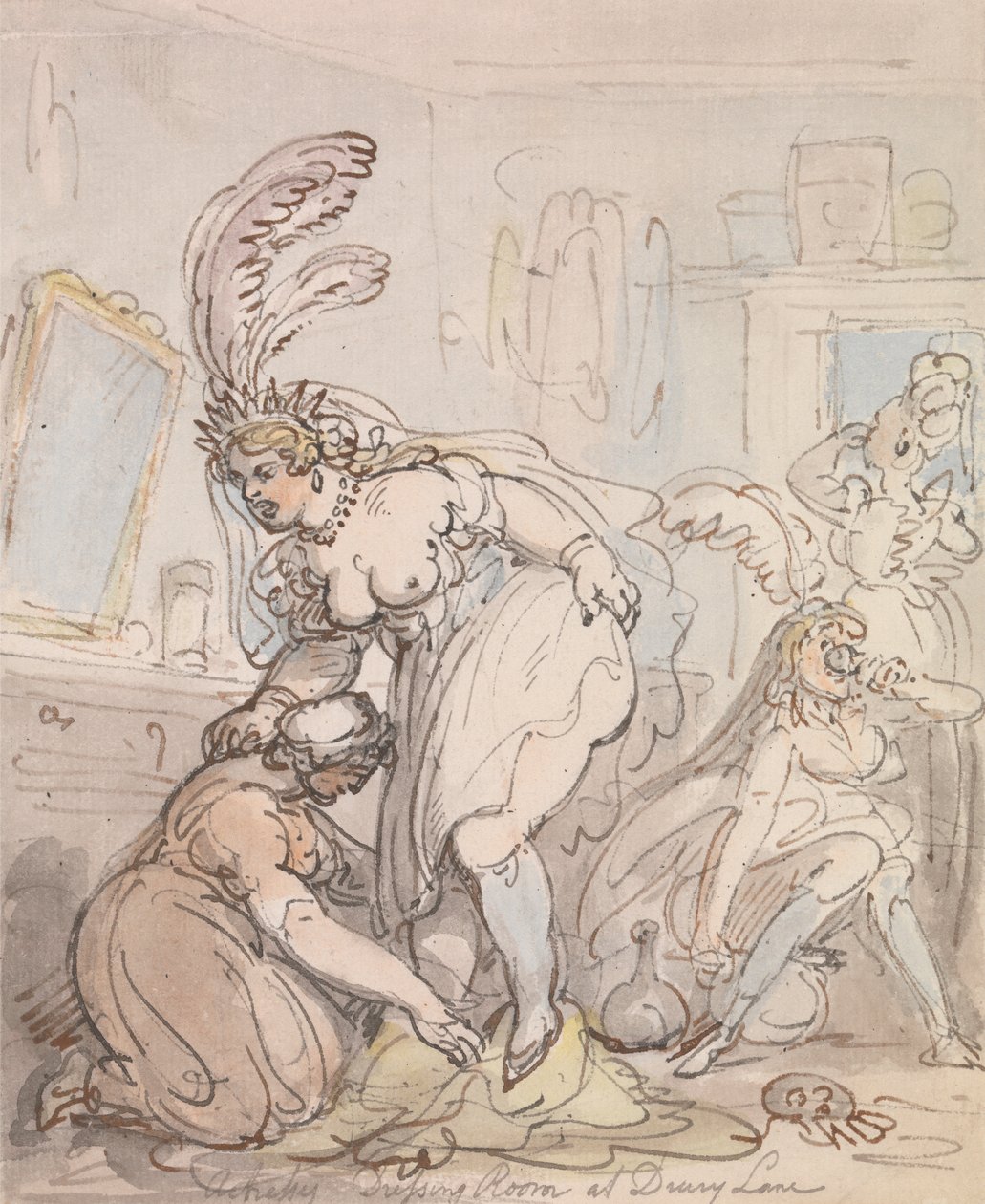 Skuespillerinnenes omkledningsrom på Drury Lane av Thomas Rowlandson