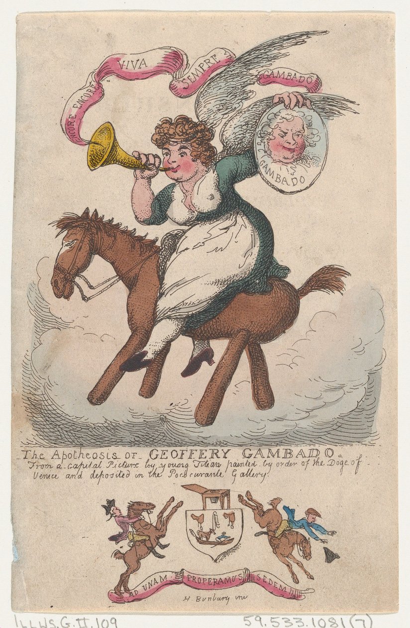 The Apotheosis of Geoffery Gambado, 1808., 1808. av Thomas Rowlandson