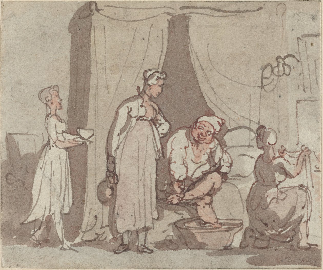 Fotbadet (tørker ut) av Thomas Rowlandson