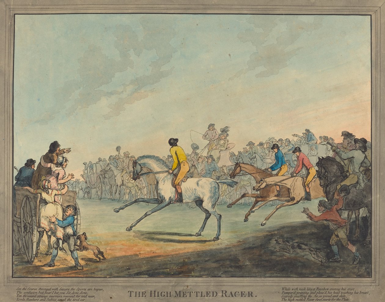 Den høymettede raceren av Thomas Rowlandson