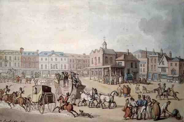 Markedsplassen, Kingston-upon-Thames av Thomas Rowlandson