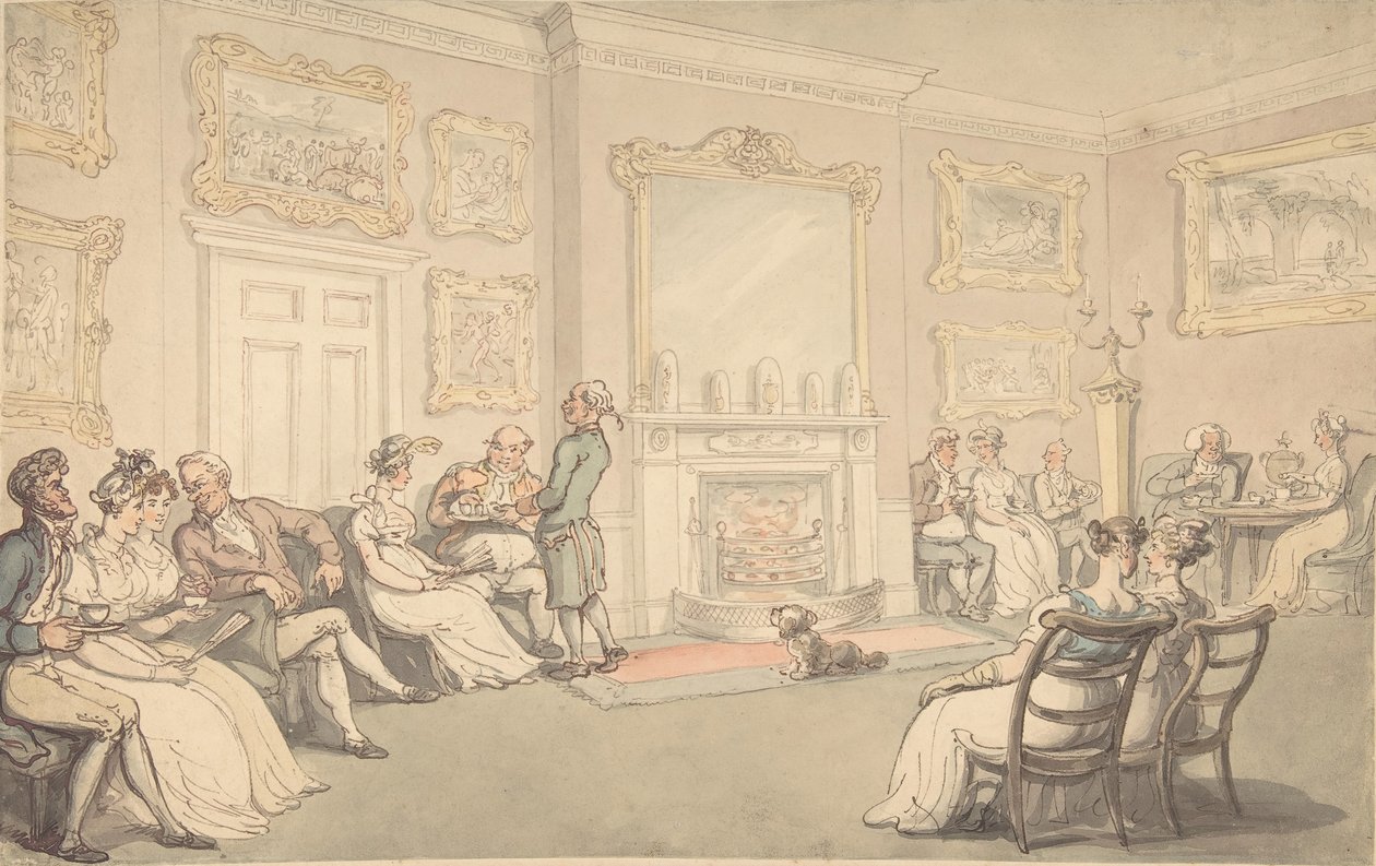 Resepsjonen, 1780-1827. av Thomas Rowlandson
