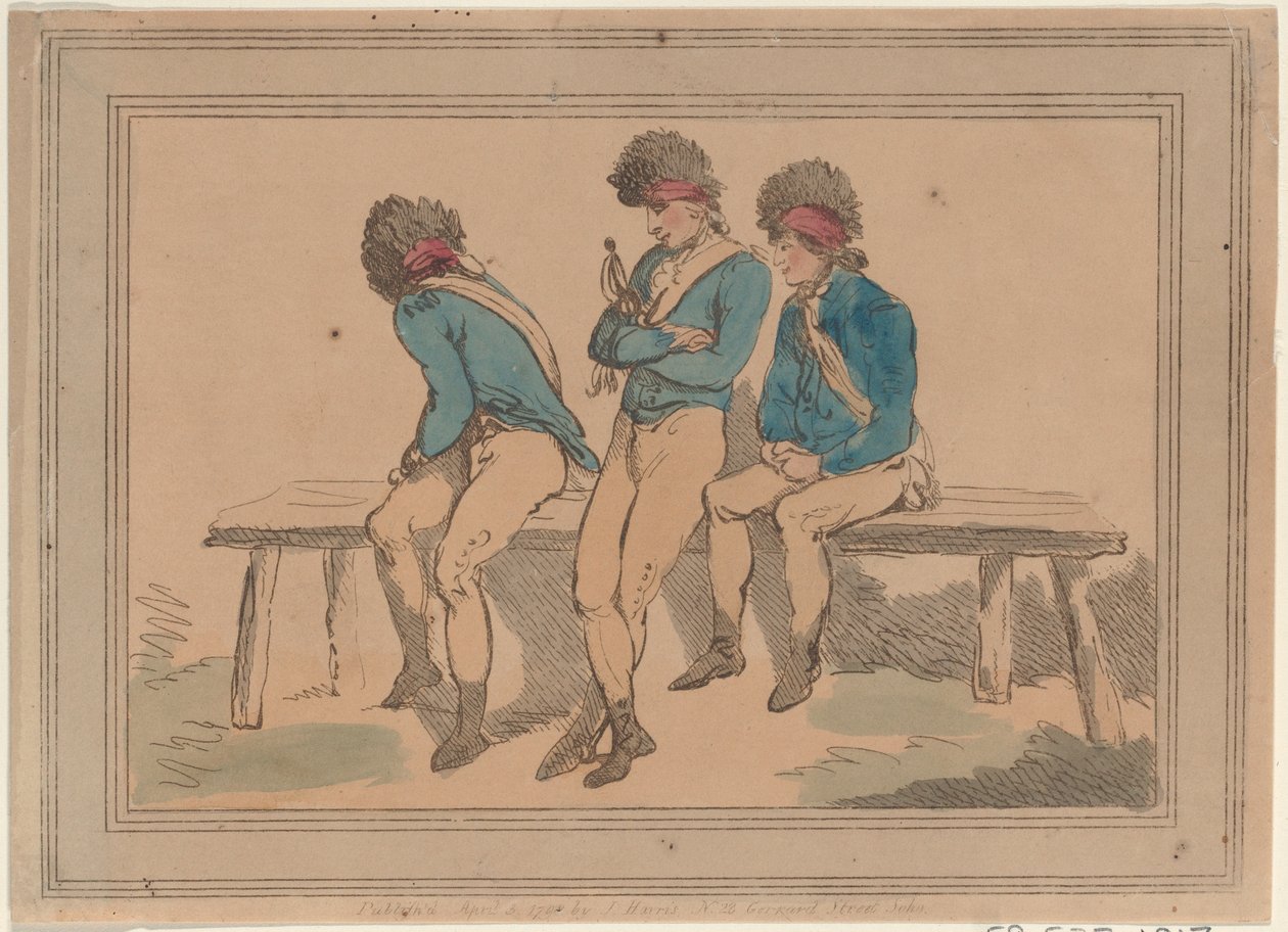 Tre frivillige, 1798., 1798. av Thomas Rowlandson