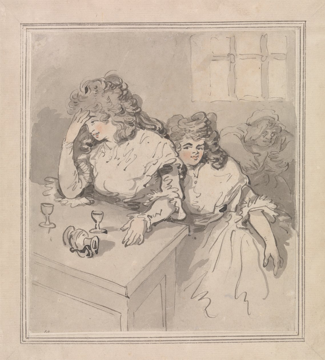 To jenter Tippling av Thomas Rowlandson