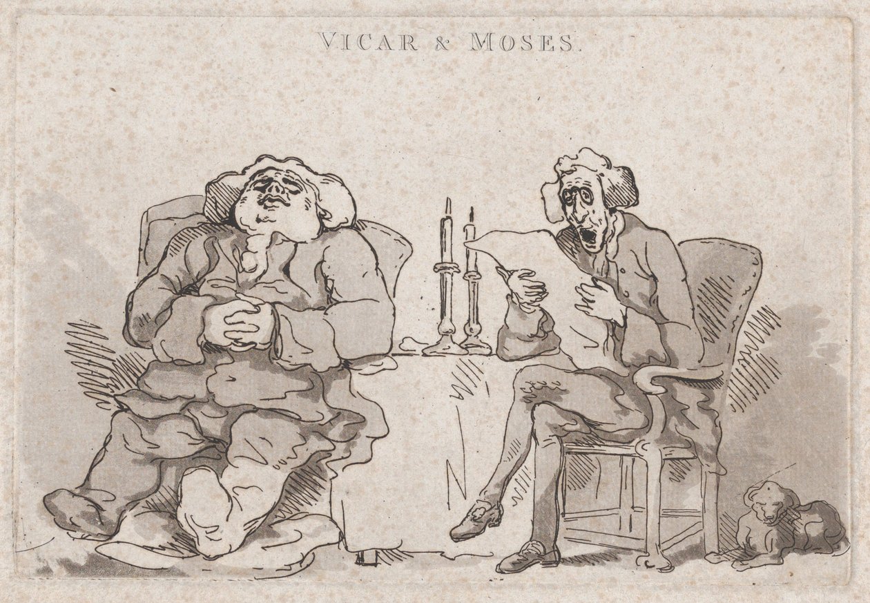 Vikar og Moses, 1786., 1786. av Thomas Rowlandson