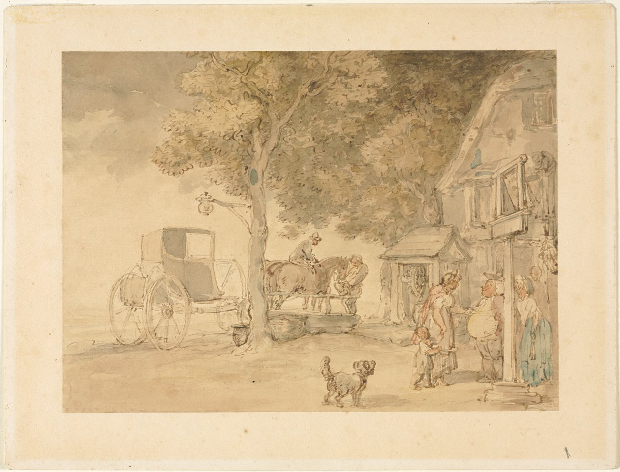 Vanning av hester av Thomas Rowlandson
