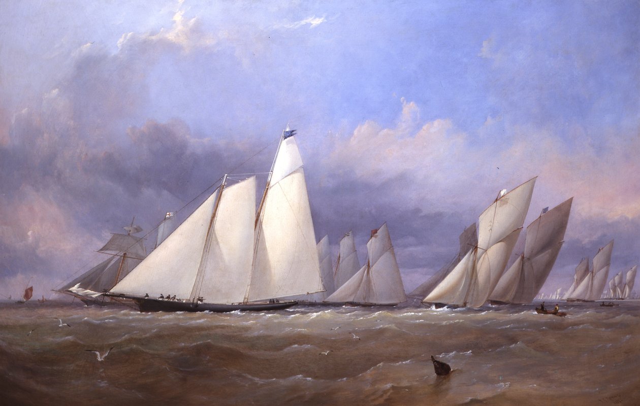 Amerika ved Cowes, 1852 av Thomas Sewell Robins