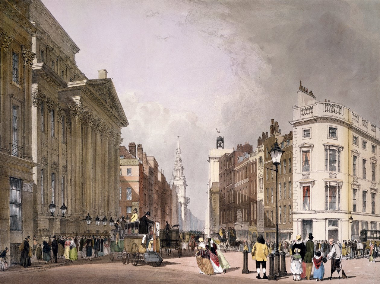 Cheapside and Mansion House, 1842 av Thomas Shotter Boys