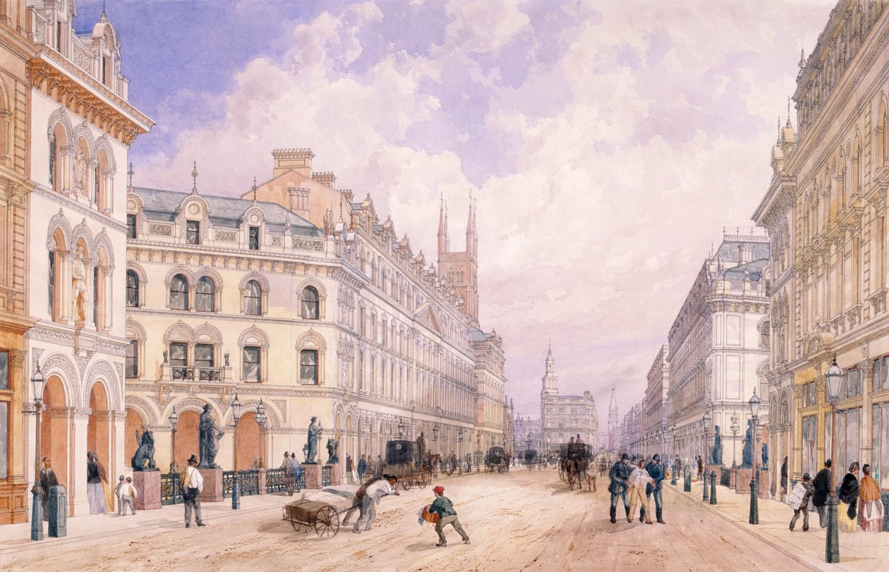 Holborn Viaduct, London, 1871 av Thomas Shotter Boys
