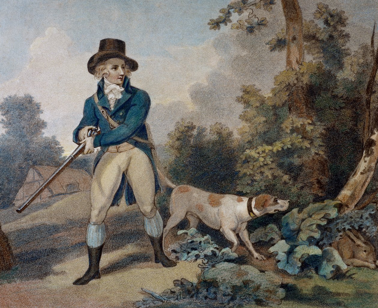 Harejakt, gravering av Thomas Simpson (1765-1801) av Thomas Simpson