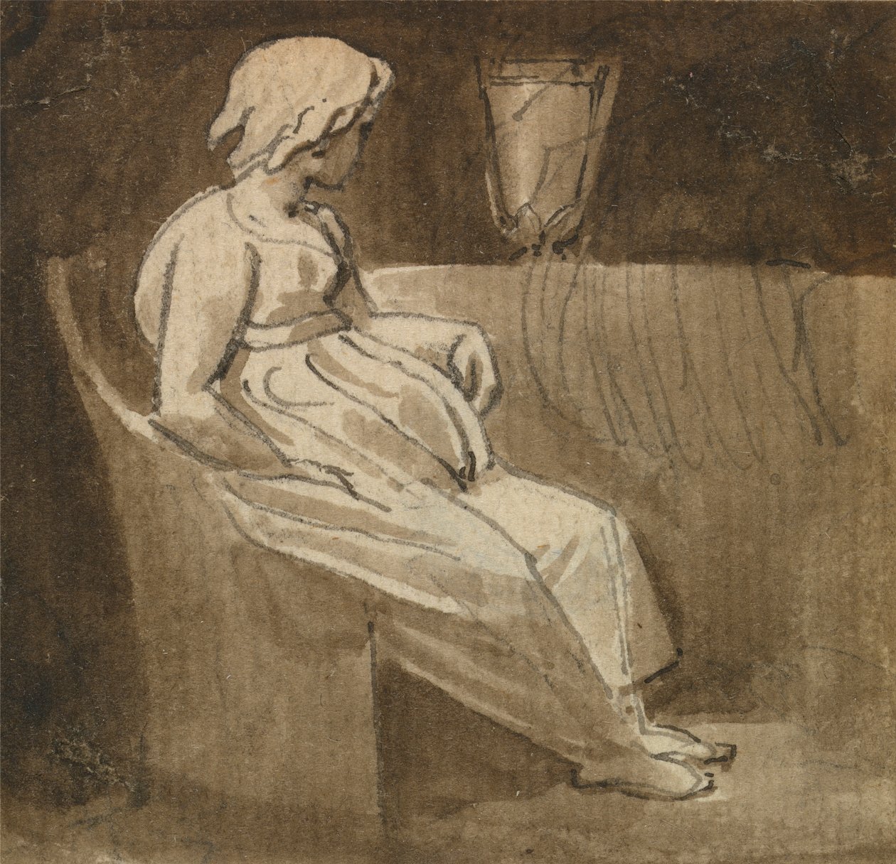 Sittende jente ved en urne av Thomas Stothard