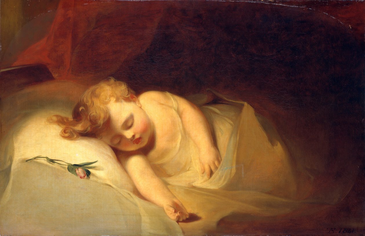 Child Sleeping The Rosebud, 1841. av Thomas Sully