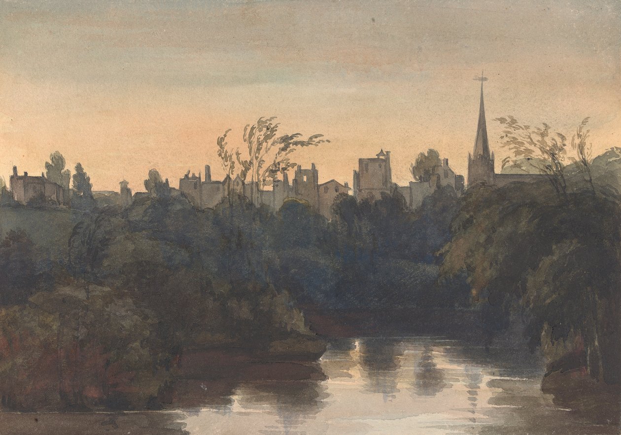 Byscene på elven av Thomas Sully