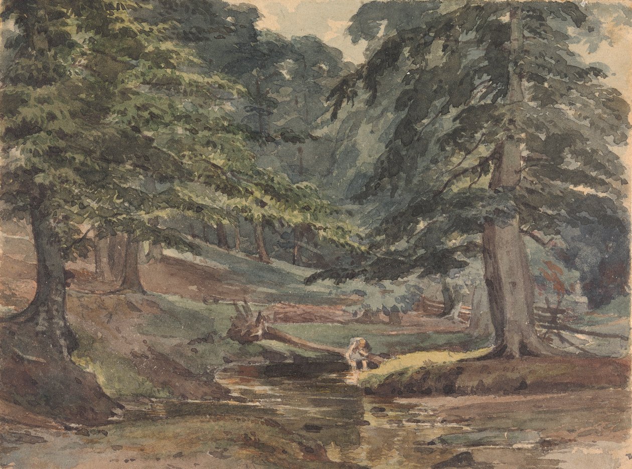 Skogkledd elvescene av Thomas Sully