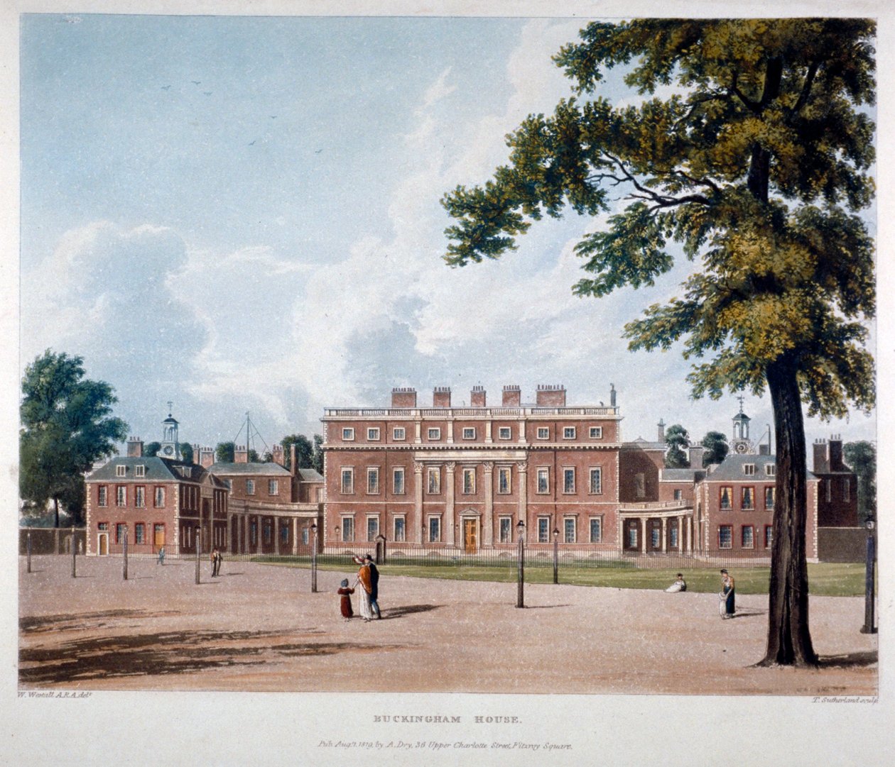 Buckingham House, Westminster, London, 1819 av Thomas Sutherland