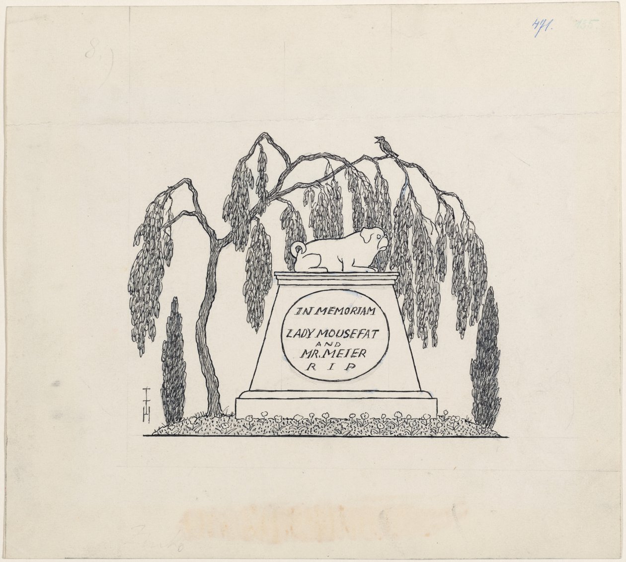 Mopsgrab av Thomas Theodor Heine