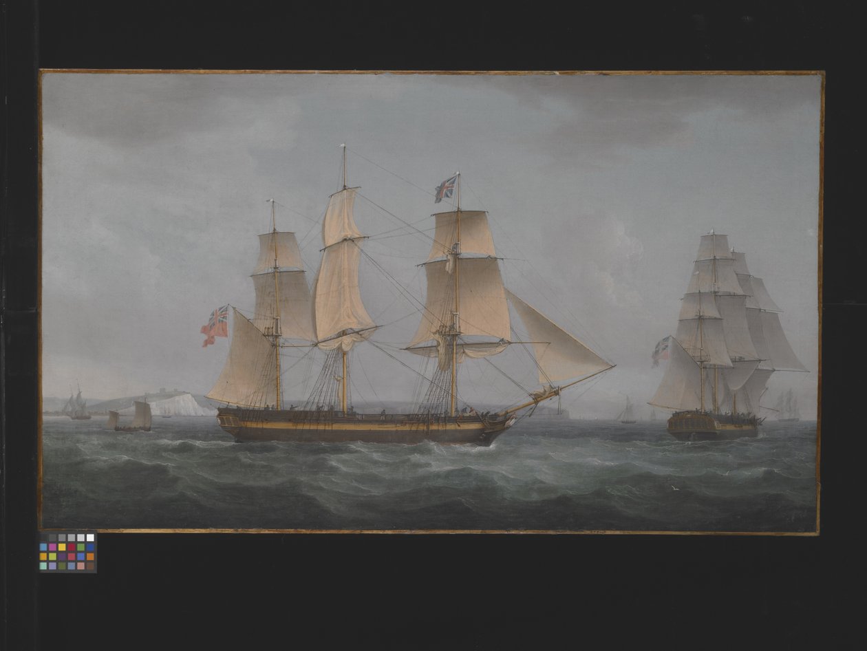 Off The Dover Coast (olje på lerret) av Thomas Whitcombe