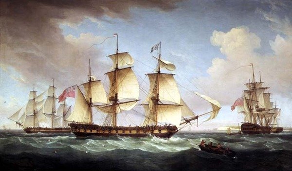 Sjølandskap av Thomas Whitcombe