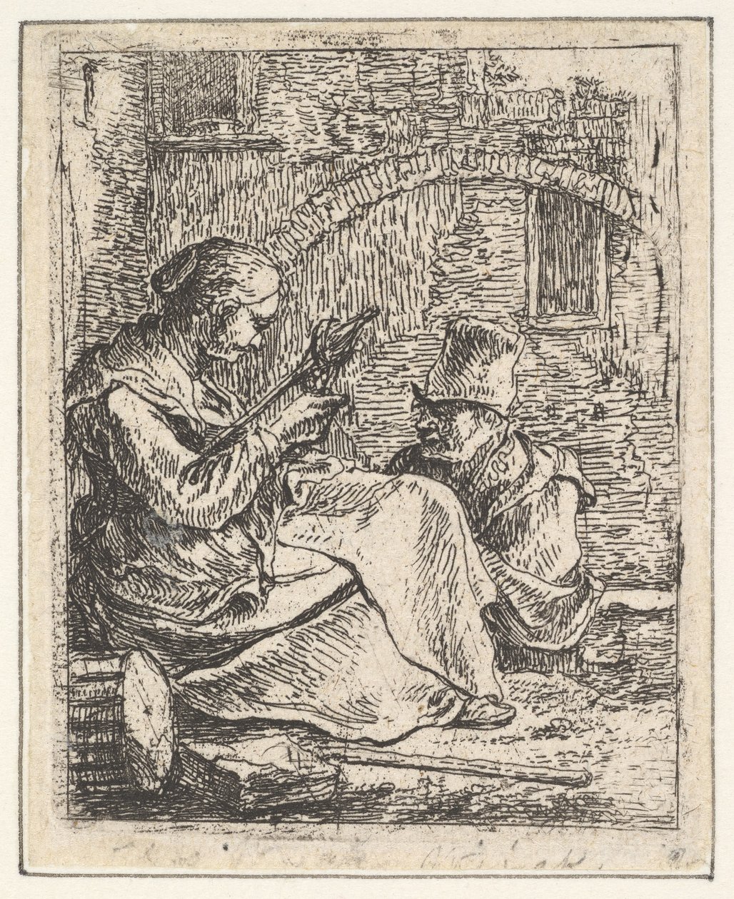 Kvinne Spinning.n.d. av Thomas Wijck