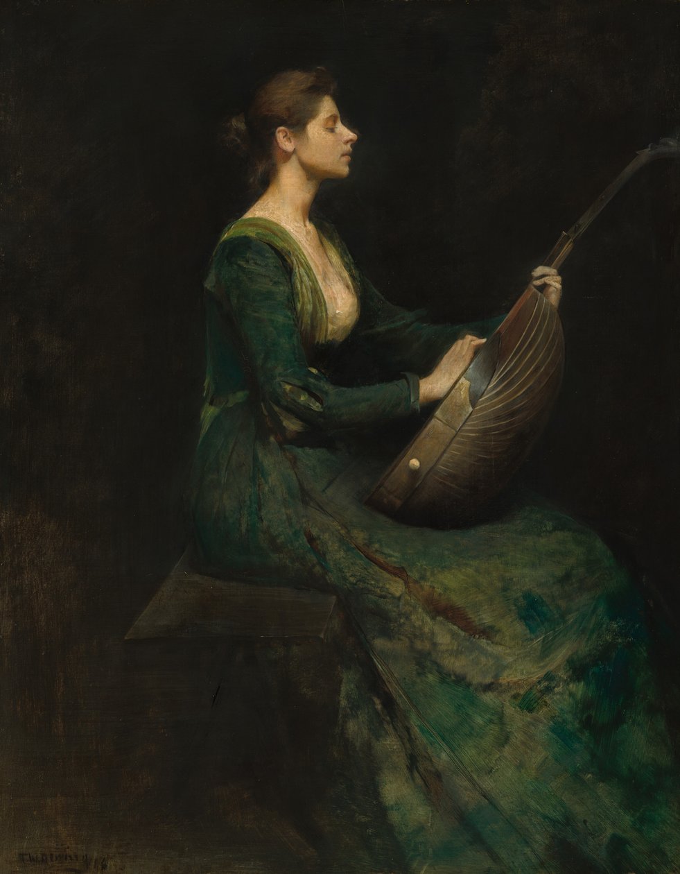Dame med en lut av Thomas Wilmer Dewing