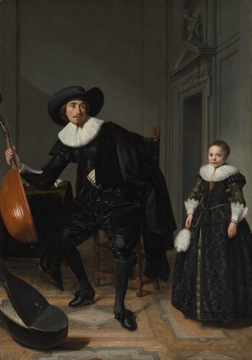 En musiker og hans datter, 1629. av Thomas de Keyser
