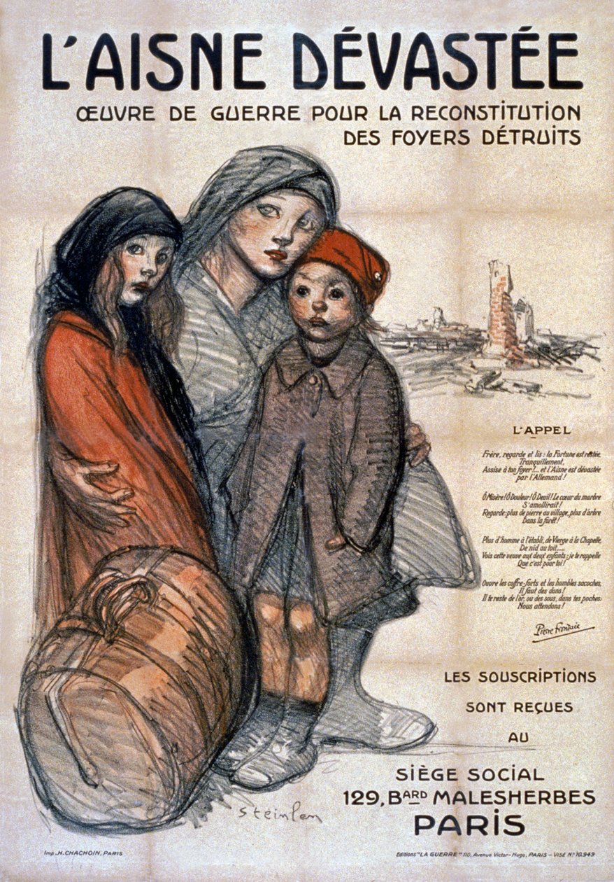 Ødelagte Aisne, 1919 av Théophile Alexandre Steinlen