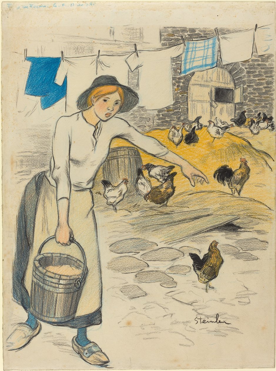 Gårdsjente, 1896. av Théophile Alexandre Steinlen