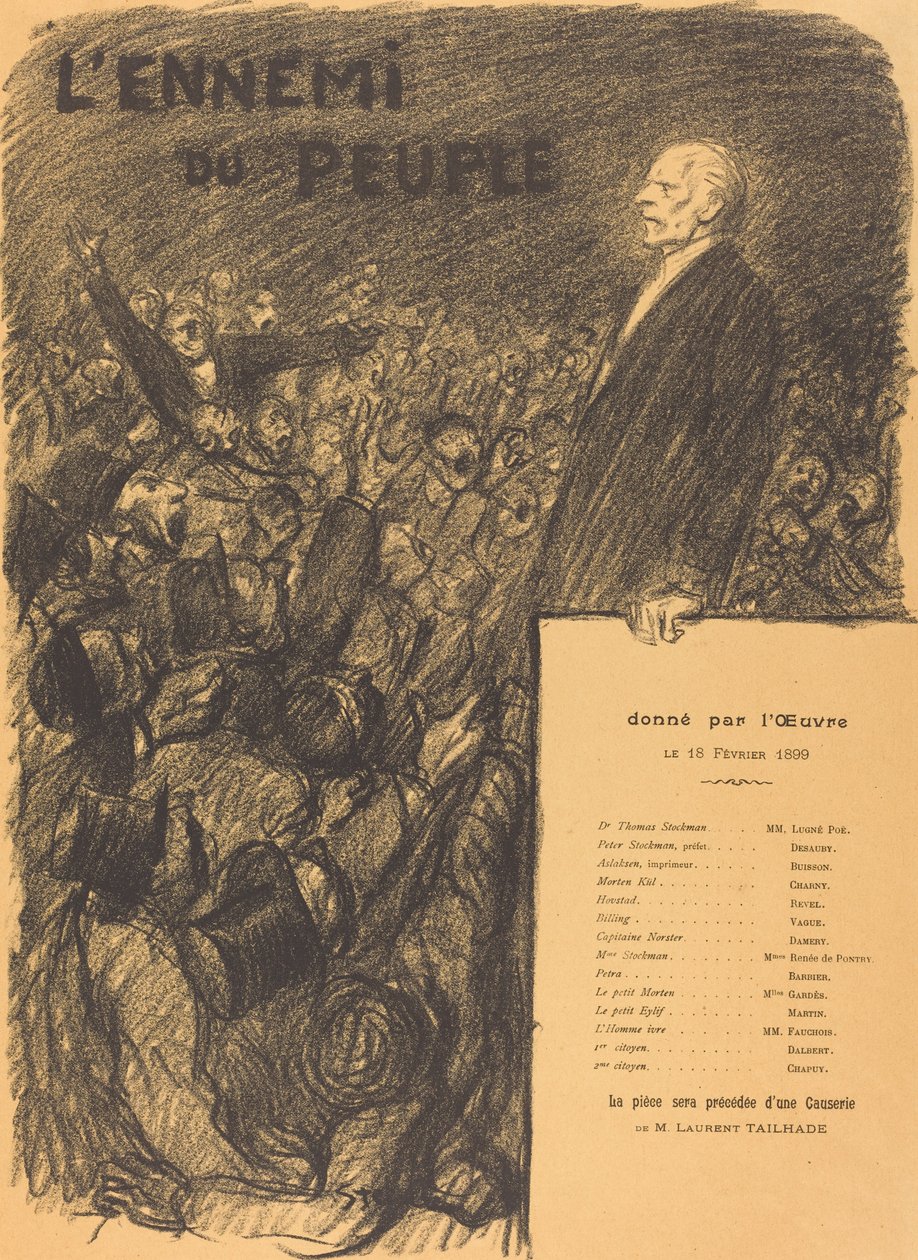 Folkets fiende, 1899. av Théophile Alexandre Steinlen