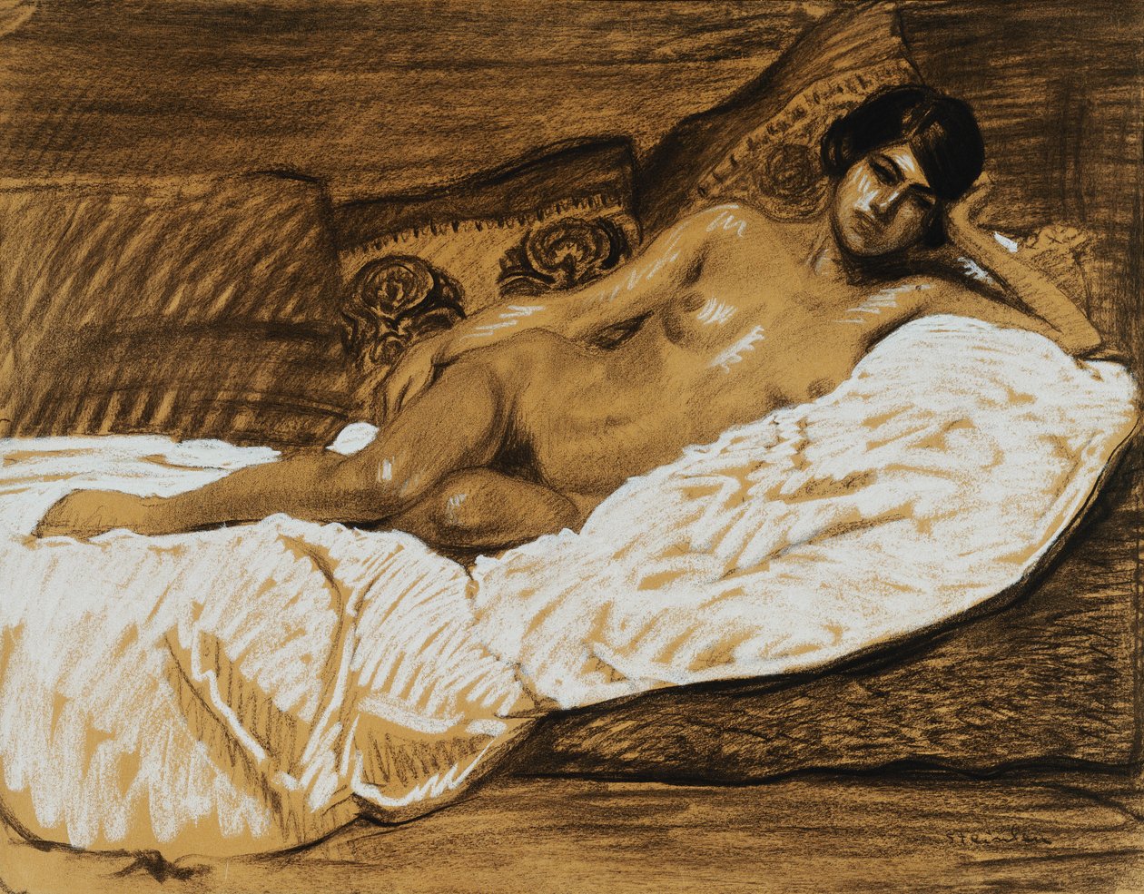 Naken utstrakt; Nu Allonge, av Théophile Alexandre Steinlen