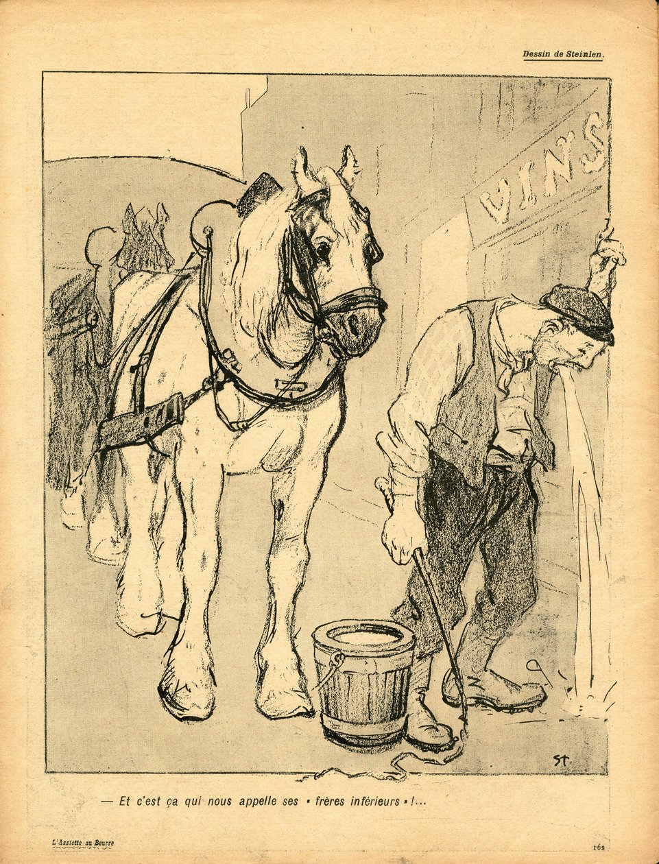 Smørtallerkenen, satirisk i farger av Théophile Alexandre Steinlen