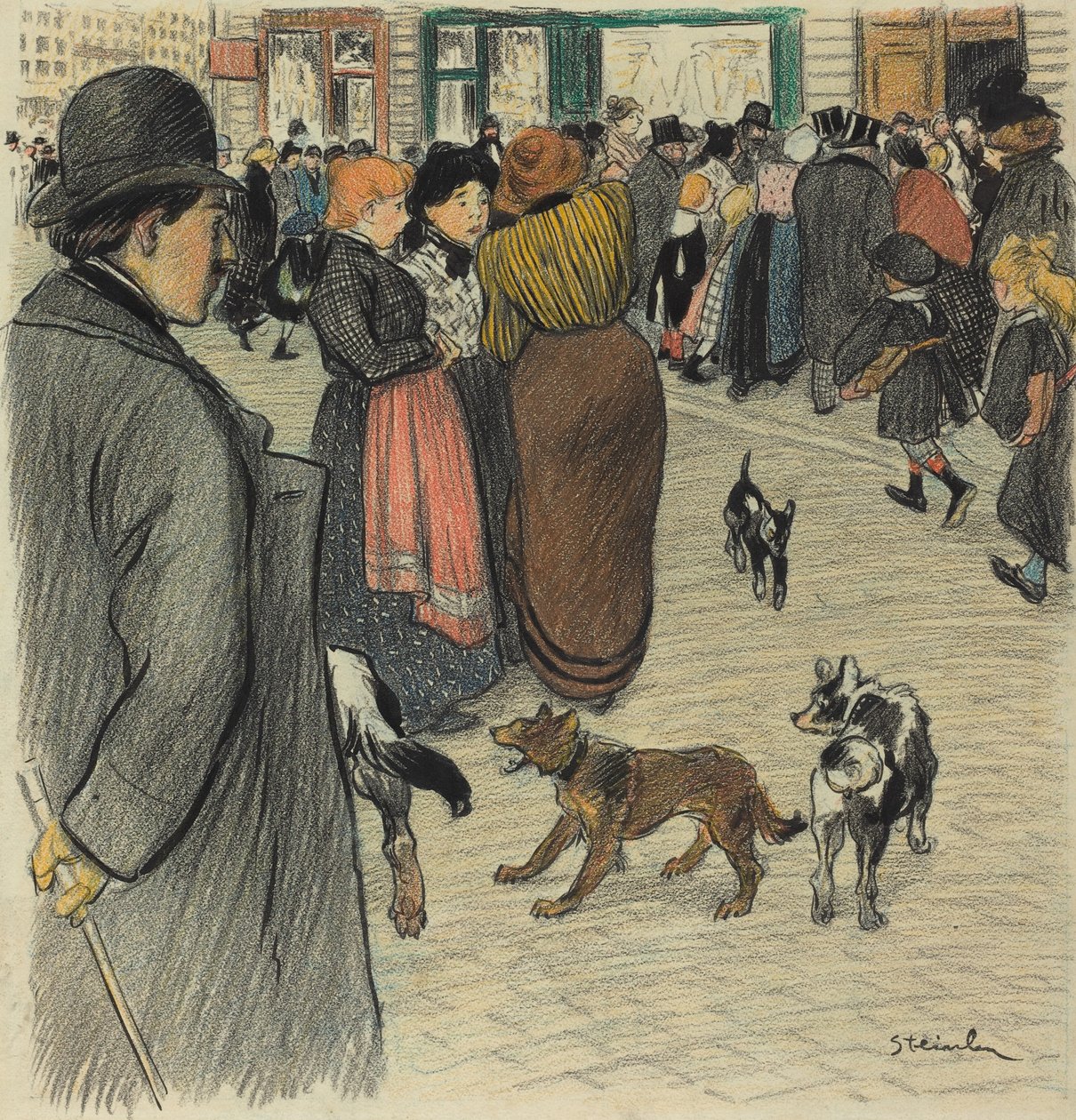 Ser på folkemengden av Théophile Alexandre Steinlen