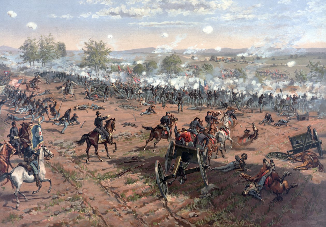 Slaget ved Gettysburg, pub. L Prang & Co., 1886 av Thure de Thulstrup