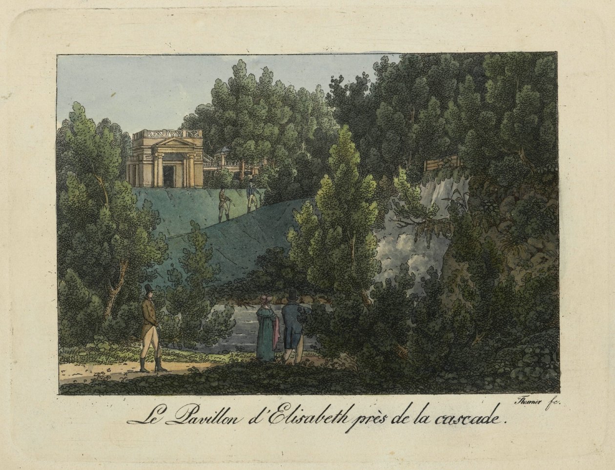 Elizabeth-paviljongen i Pavlovsk-parken, 1810-tallet. av Thurner