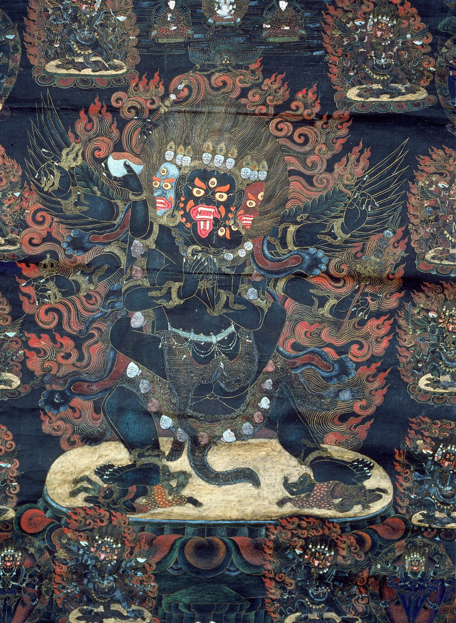 Mandala (malt pergament) av Tibetan School